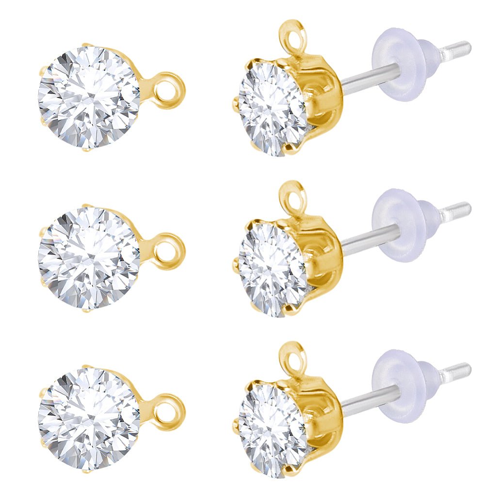 15 par örhängen med klara zirkonia – 925 sterlingsilver stift – Uniq Perler – 