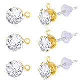 15 par örhängen med klara zirkonia – 925 sterlingsilver stift – Uniq Perler – 