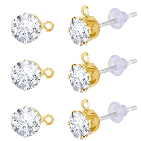 15 Paar Ohrstecker mit klaren Zirkonia – 925 Sterling silber Stift - Uniq Perler - 