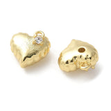 18K Forgyldt Hjerte Vedhæng Med Zirkonia, (10,5x9,5mm) - Uniq Perler - 707840