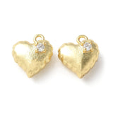 18K Forgyldt Hjerte Vedhæng Med Zirkonia, (10,5x9,5mm) - Uniq Perler - 707840