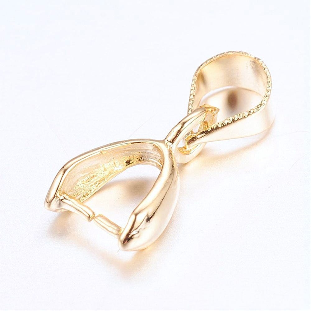 18K Forgyldt Pinch Bail – Messing (10,5x5,5mm, 6 stk) - Uniq Perler - 111757