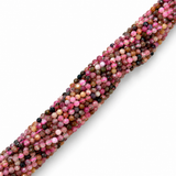 Turmalinpärlor – Plommonlila, Fasetterade (2mm)