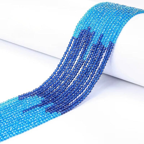 2 - Farvet Glasperler - Blå (3mm) - Uniq Perler - 115360