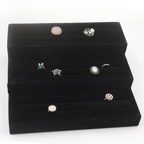 3-Tier Black Display For Ear studs, Earrings Or Rings (24x26x9cm) - Uniq Perler - 111525