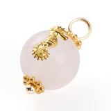 3 stk.vedhæng i natursten med motiver, forgyldt stål.(10,5x17,5x11,5 mm) - Uniq Perler - 152378645670428980012855