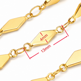 Water-resistant "Star Link" Chain, Gold-plated Steel, (2.1mm, 1m) 