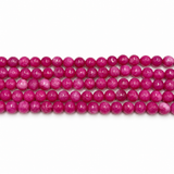 Jade Beads – Dark Pink, Faceted Round (8mm) 