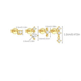 4 - Delt Forgyldt Sterling Sølv 925 Ørestikkere Sæt - Uniq Perler - 113710