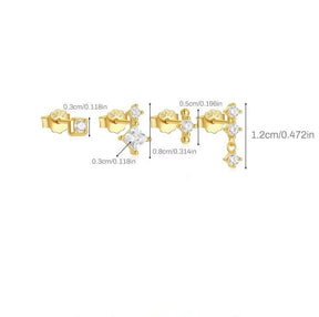 4 - Delat Förgylld Sterling Silver 925 Örhängen Set - Uniq Perler - 113710