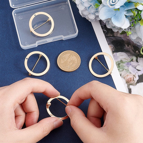 4 stk brocher – 18K Forgyldt (28,5mm) - Uniq Perler - 711851