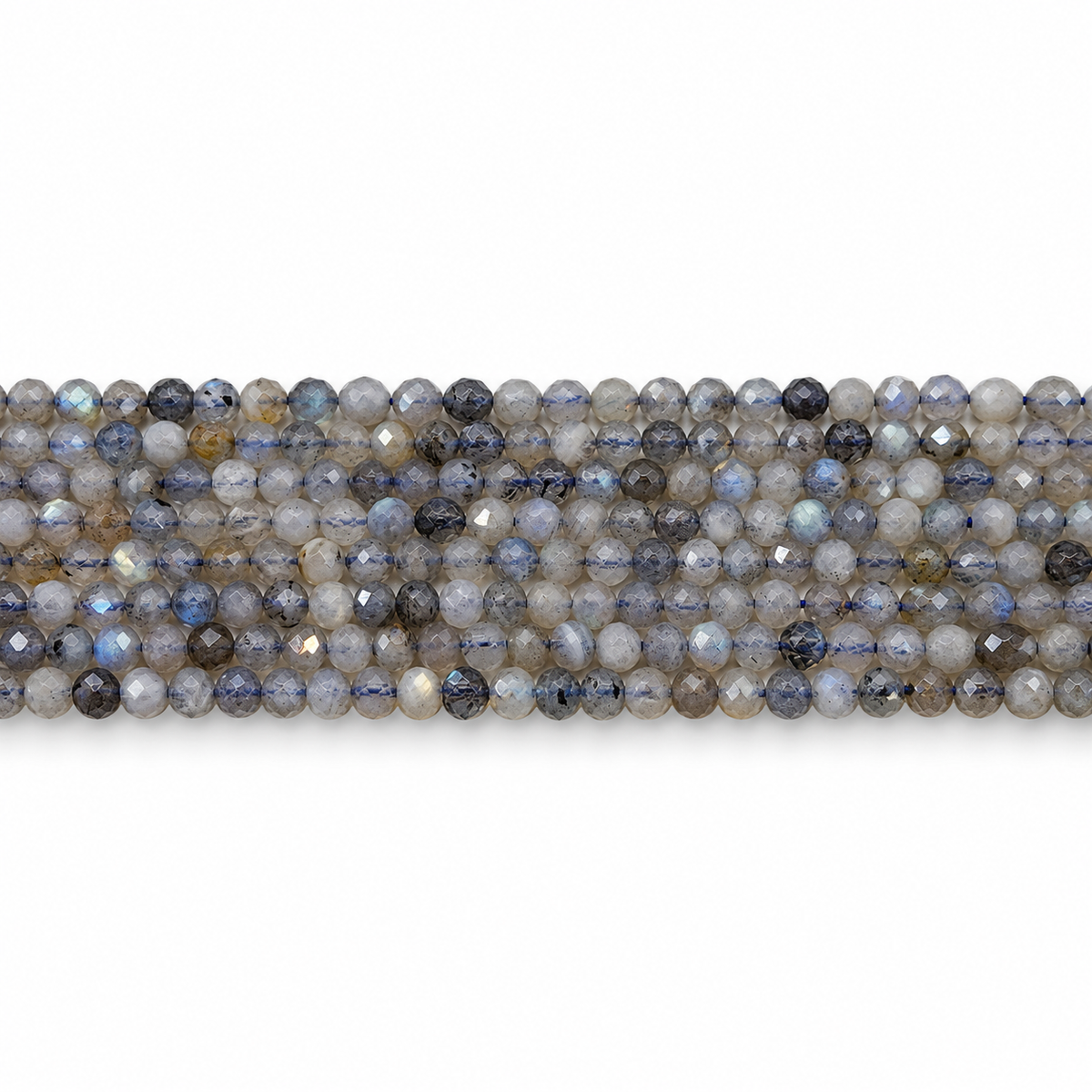 Labradorit Pärlor – Fasetterad Rund (4mm)
