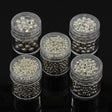 5 Glasses With Beads, Silver-plated (2~5mm) - Uniq Perler - 117310