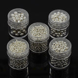 5 Glasses With Beads, Silver-plated (2~5mm) - Uniq Perler - 117310