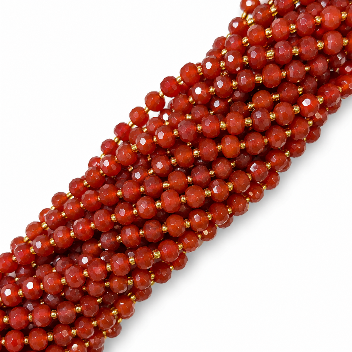 Karneol Pärlor – Fasetterad Rondell, Grade A (8x6-6,5mm)