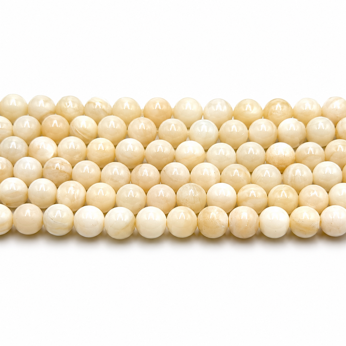 Shell Pärlor – Beige, Runda (7~7,5mm)