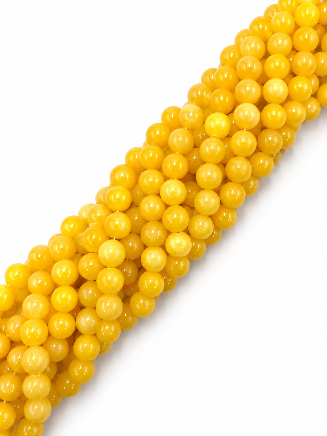 Mashan Jade Perler – Guld, Rund (12mm)