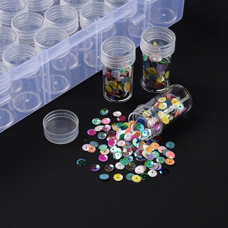 60 Stk Beholdere I Samlet Opbevaringskasse – Klar (27x16x5,7cm) - Uniq Perler - 148898