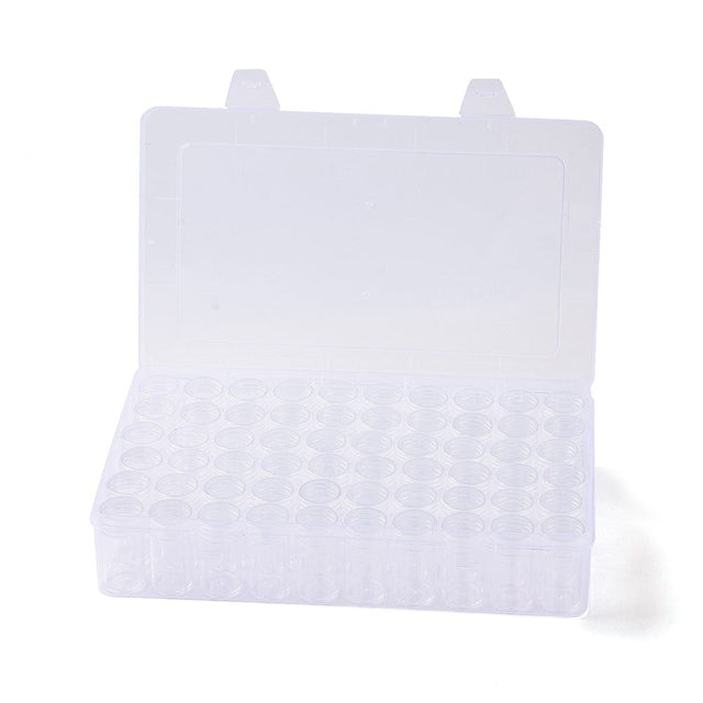 60 Stk Beholdere I Samlet Opbevaringskasse – Klar (27x16x5,7cm) - Uniq Perler - 148898