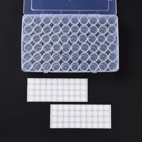 60 Stk Beholdere I Samlet Opbevaringskasse – Klar (27x16x5,7cm) - Uniq Perler - 148898