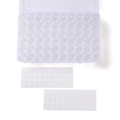 60 Stk Beholdere I Samlet Opbevaringskasse – Klar (27x16x5,7cm) - Uniq Perler - 148898