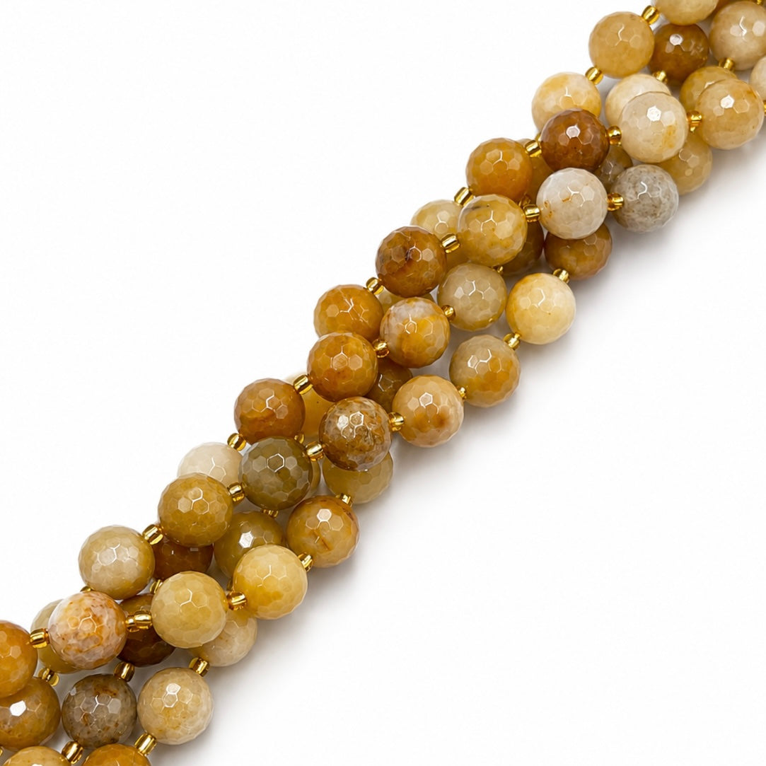 Topaz Jade Beads – Faceted, Round (15~16mm)