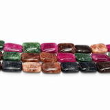 Malaysia Jade Perler – Farve Mix, Rektangulære (18x13x5mm)