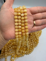 Honey Calcite Beads – Faceted Rondelle (8x6-6.5mm)