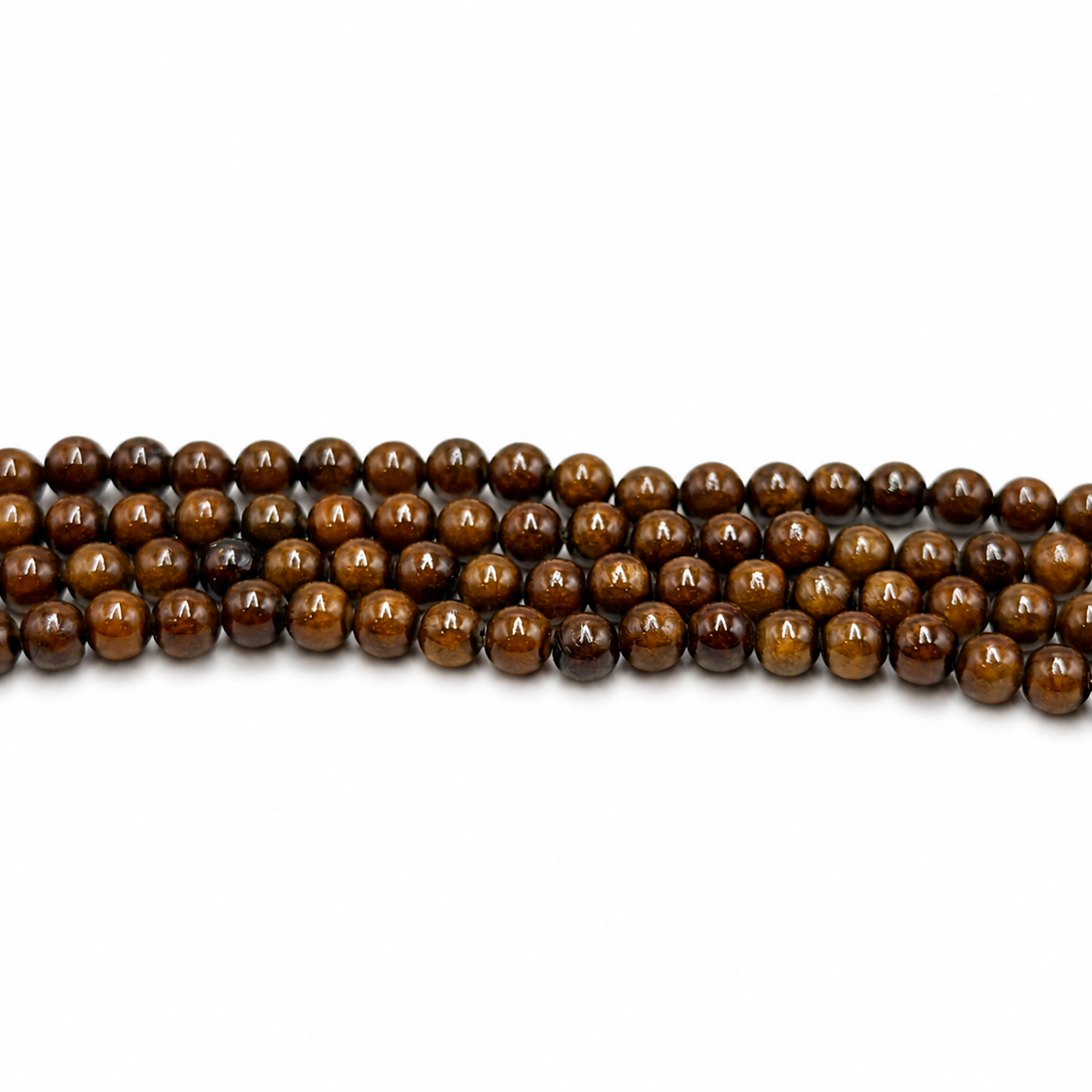 Mashan Jade Beads – Coconut Brown, Round (4mm)