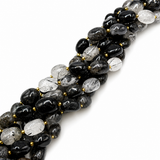 Tourmalinated Quartz Beads – Nuggets (12~20x9~15x7~15mm)
