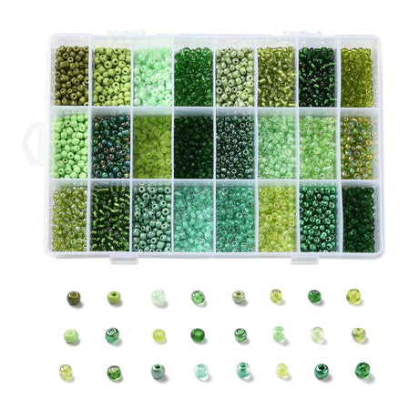 panda DIY SÆT DIY Kasse med 24 farver seed beads, 3,5-4 mm