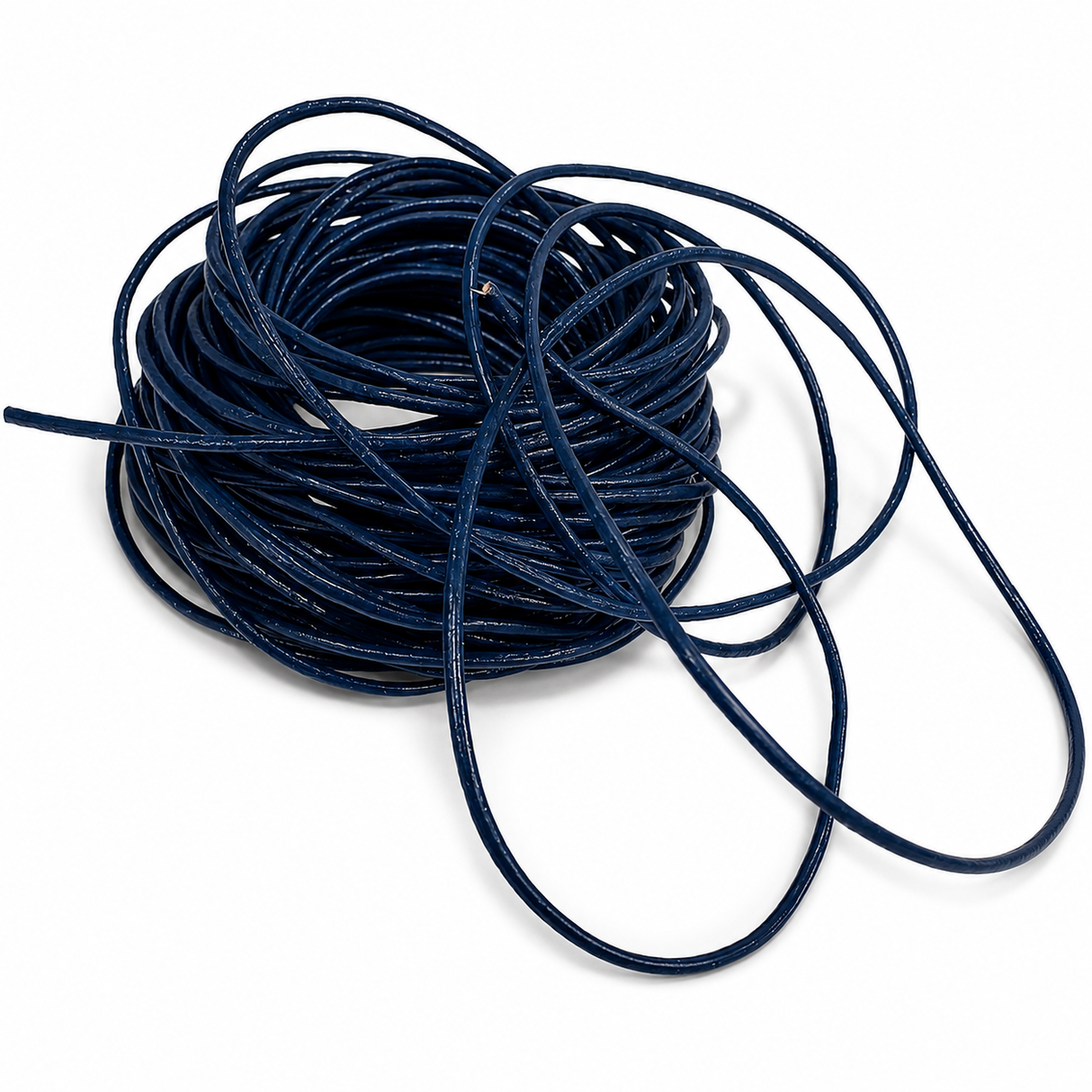 Lærtråd - Sort, Rund, 1,5mm, (10m) 