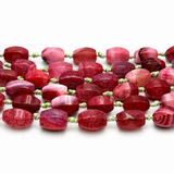 Dragon Vein Agate Beads – Cerise, Lantern (19~20x14~16mm)