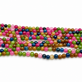 White Jade Beads – Color Mix, Round (4mm)