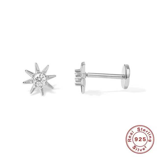 925 Stjerne Sterling Sølv Ørestikkere Med Klare Zirkonia Sten - Uniq Perler - 111209