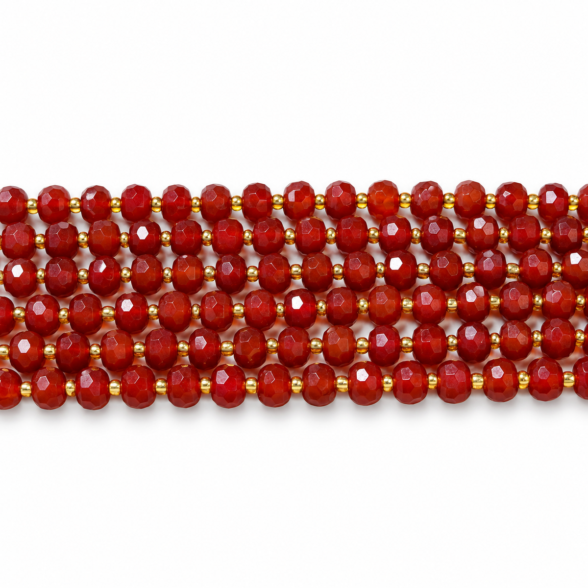 Karneol Pärlor – Fasetterad Rondell, Grade A (8x6-6,5mm)