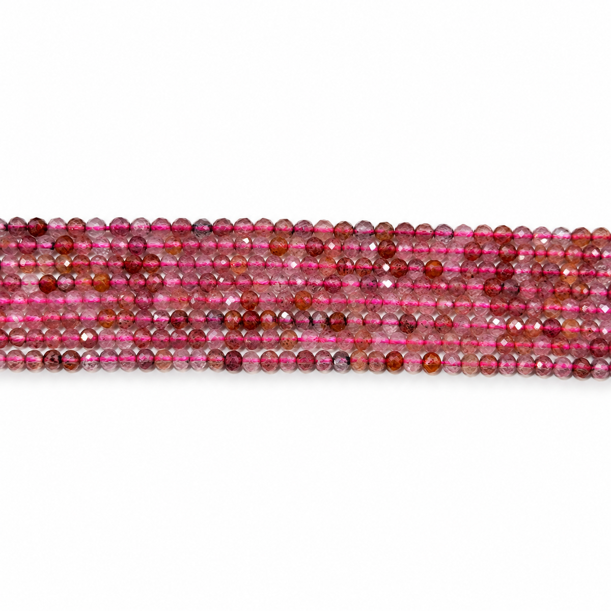 Strawberry Quartz Beads – Faceted, Round (3mm)