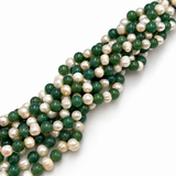 Jade And Freshwater Pearls – Green, Round And Potato (8mm)