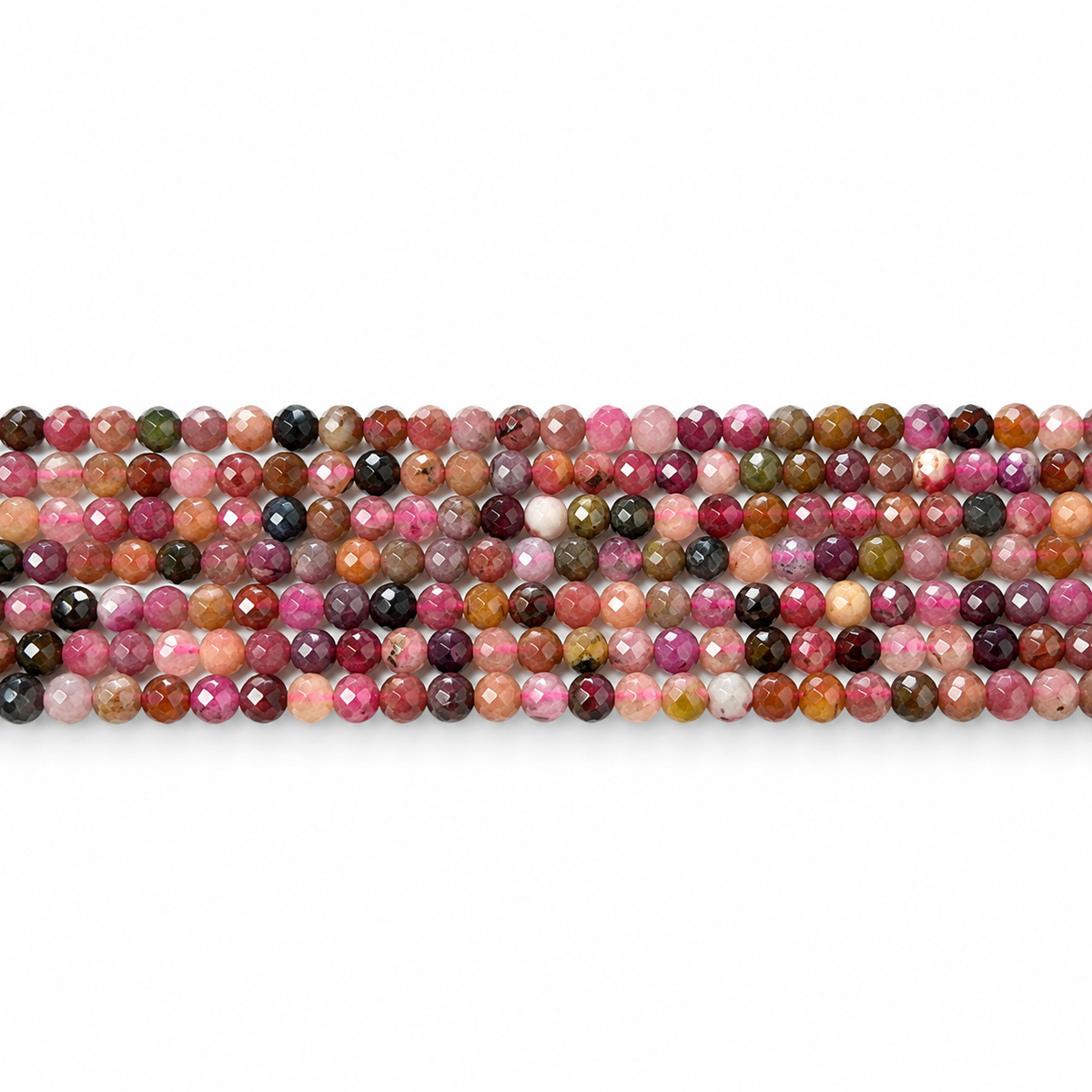 Turmalinpärlor – Plommonlila, Fasetterade (2mm)