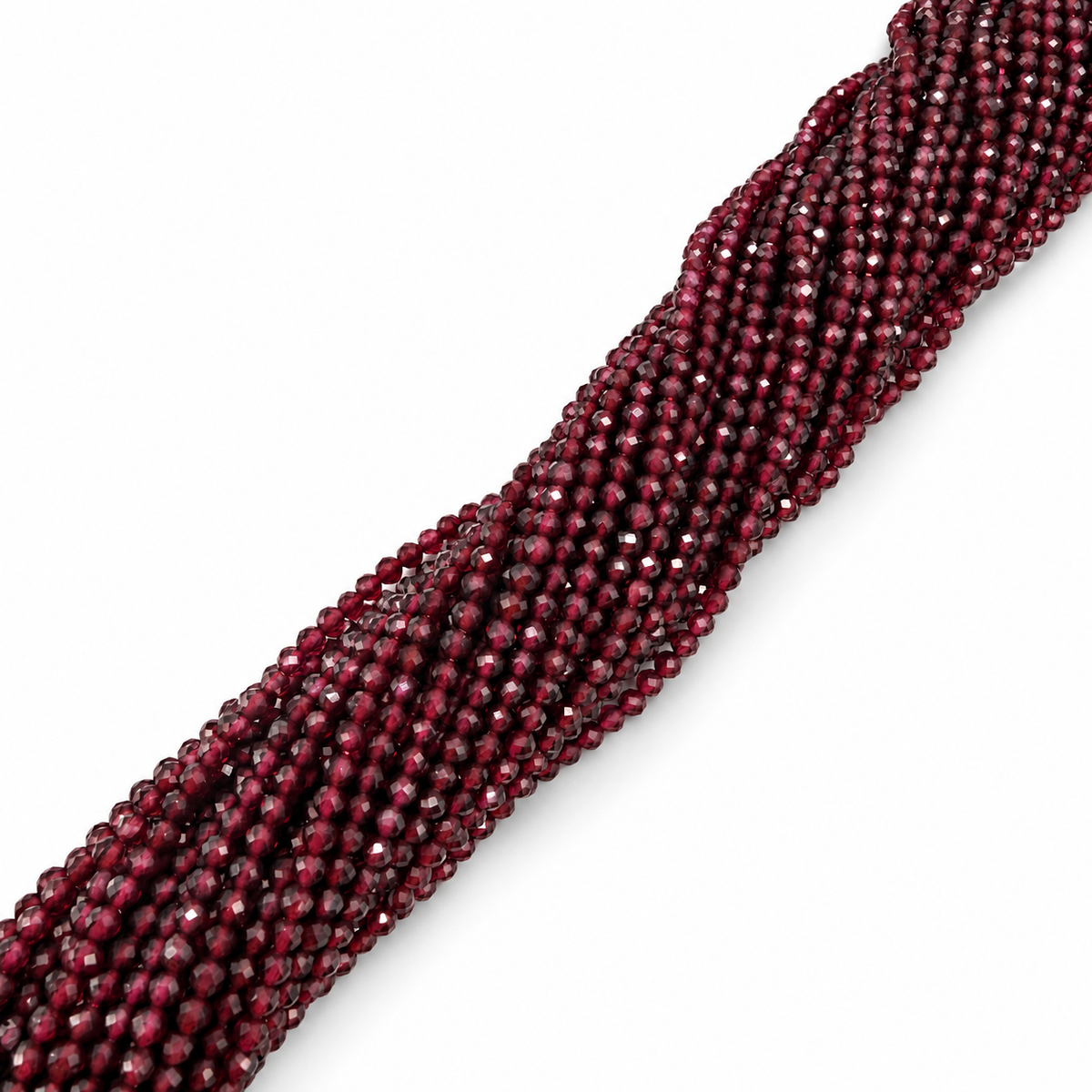 Granatpärlor – Fasetterade, Grade A (3mm)