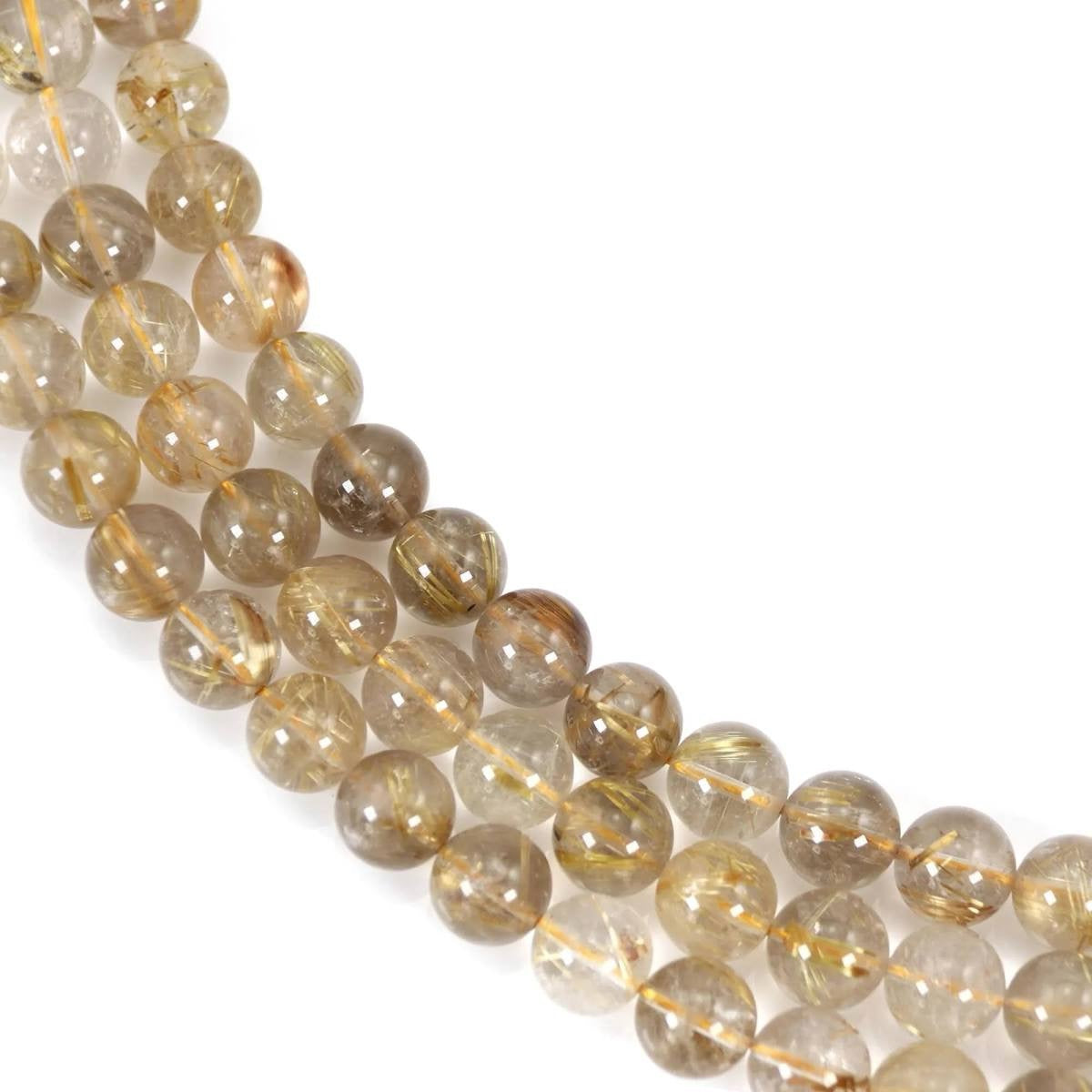 Golden Rutilkvarts Perler – Star Cut (10mm)