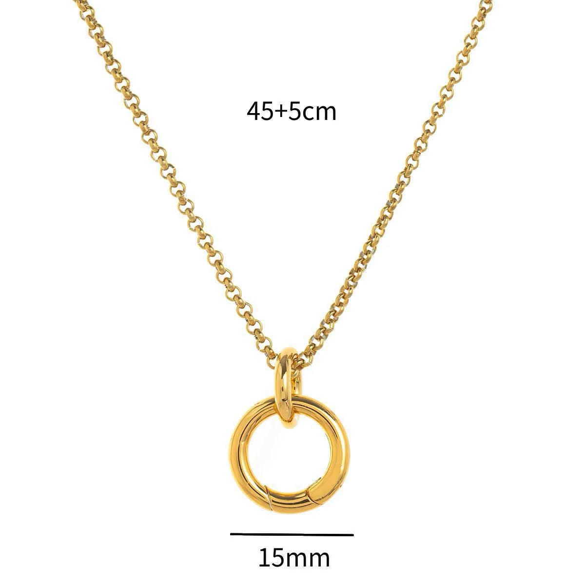 Wasserdichte Halskette für Anhänger - 18K Vergoldet Stahl (45+5cm) 
