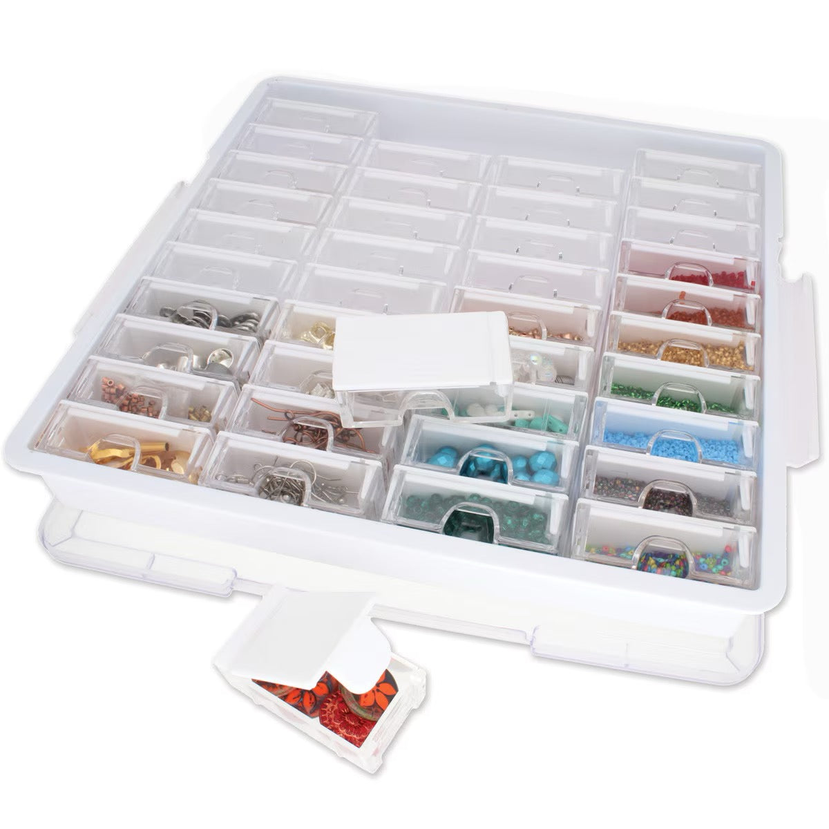 Storage Box With 32 Compartments – Clear (26x13.3x1.4cm)