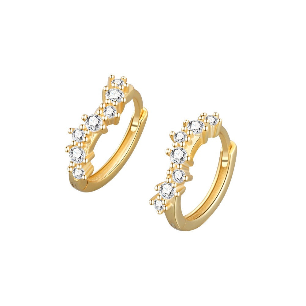 Creoler Med Zirkonia Sten - 18K forgyldt messing (16mm)