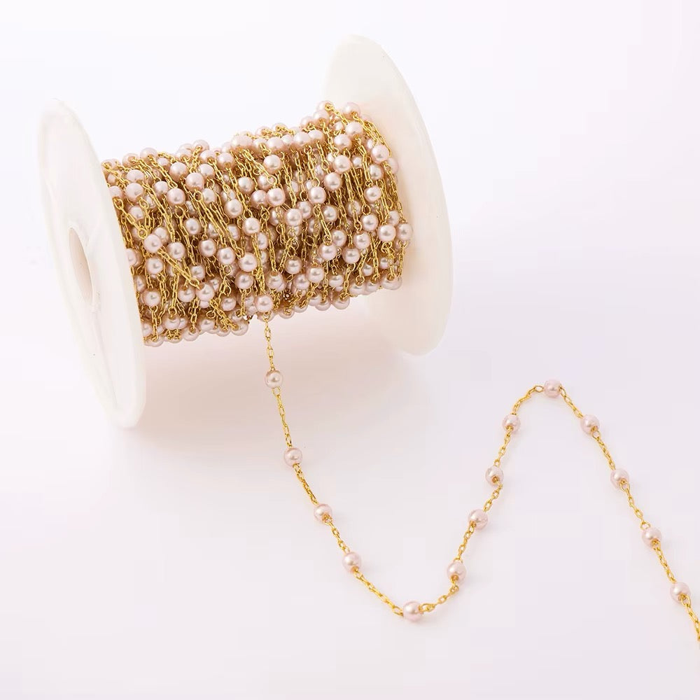 Water-resistant Chain With Clear Zirconia Connector, Gold-plated, 1m 