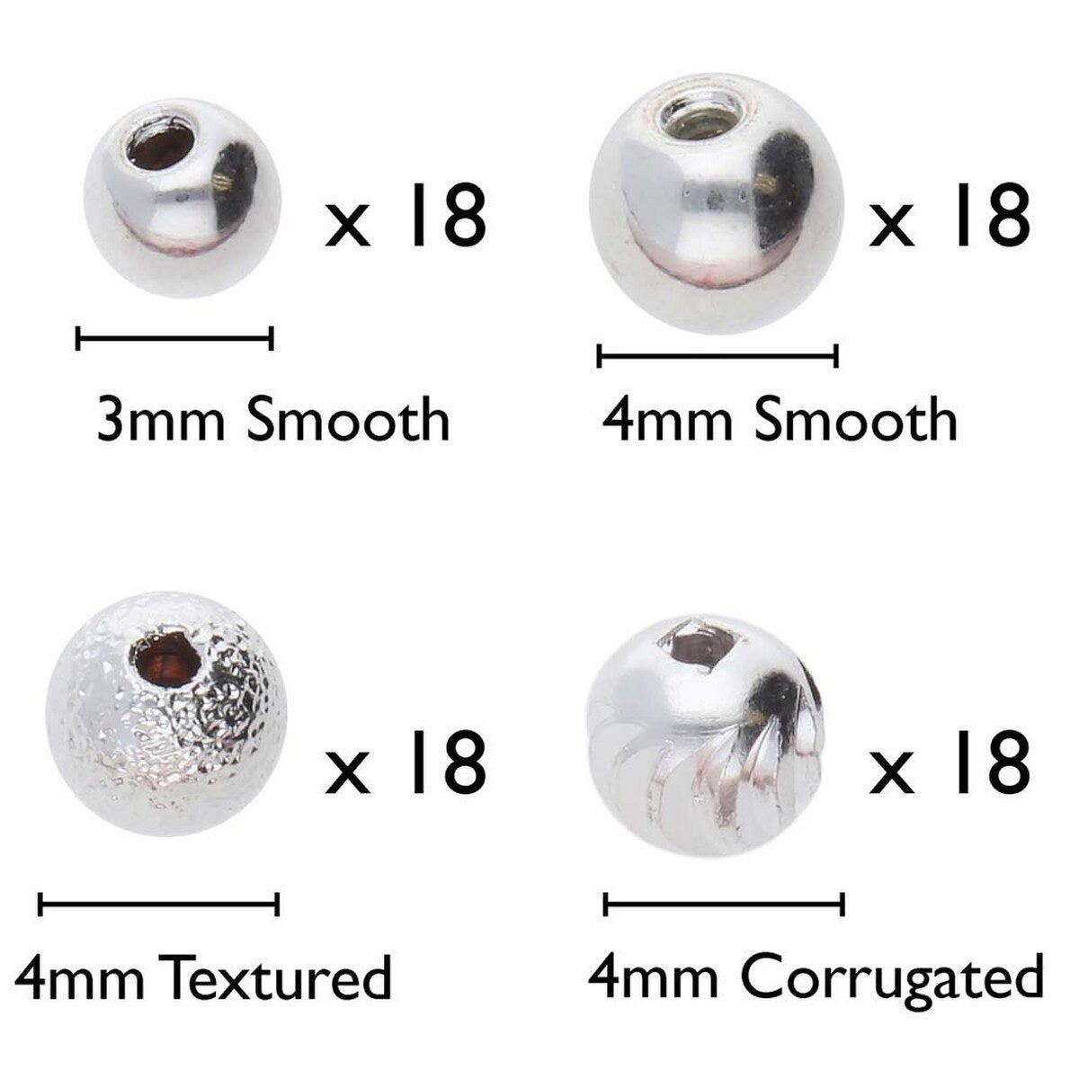 Memory Wire Endekapper – Sølvfarvede (3–4mm, 72 stk.) – Beadsmith