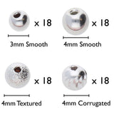Memory Wire Endekapper – Sølvfarvede (3–4mm, 72 stk.) – Beadsmith