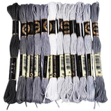 Broderigarn i grå gradient, polyester, 0,5 mm