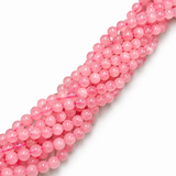 White Jade Perler – Rosa, Runde (8mm)