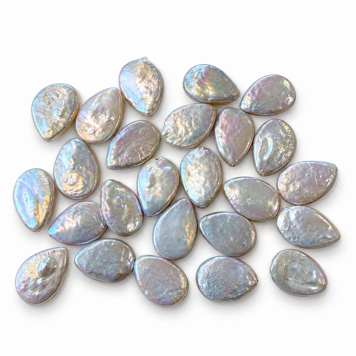 Süßwasserperle – Weiß, Barock Leicht Tropfenförmig, Grade AA+ (12x9mm)